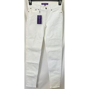 Ralph Lauren Purple Label Women 400 Matchstick Jeans Slim‎ Ankle White NWT 26